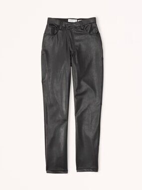 Abercrombie & Fitch Curve Love Criss-Cross Leather pants, Black, Size 27XS